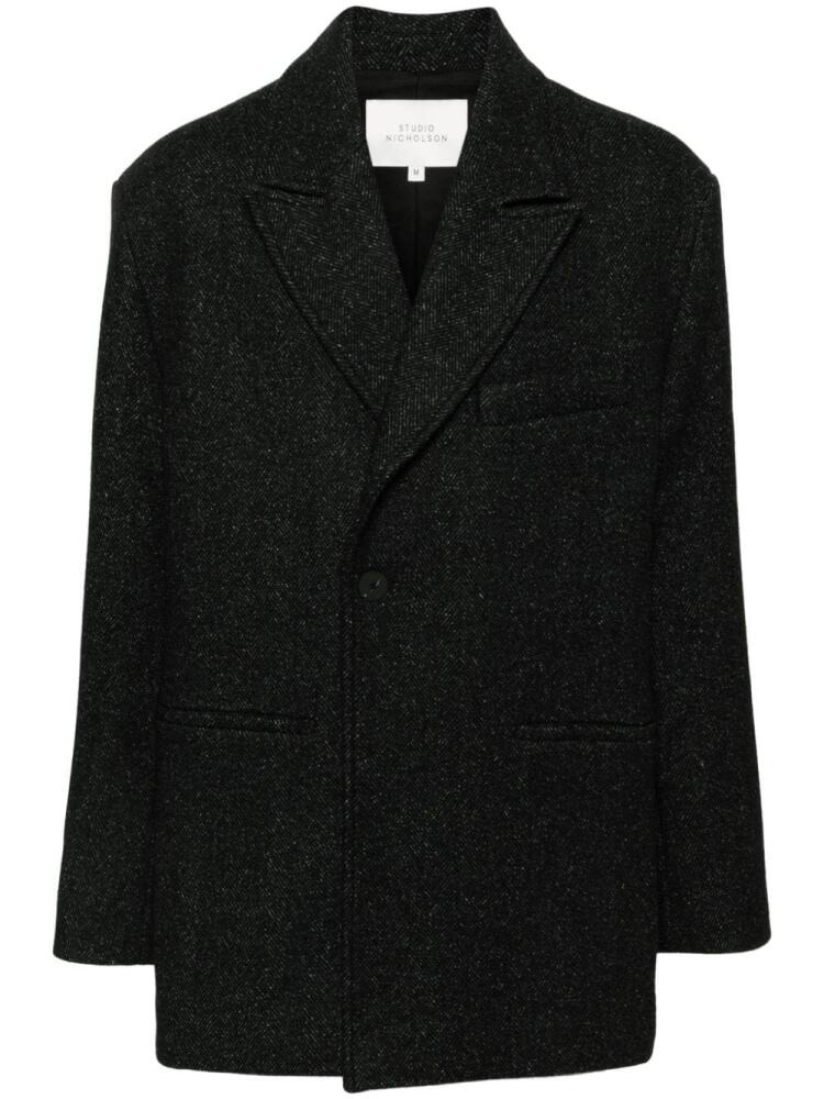 Studio Nicholson herringbone coat - Black Cover