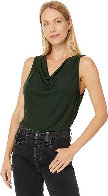 Michael Stars Jeanette Cowl Neck Tank (Dk Matcha) Women's Clothing Cover