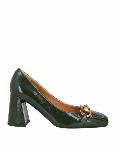 J. a.p. Jose Antonio Pereira Woman Pumps Dark green Leather Cover