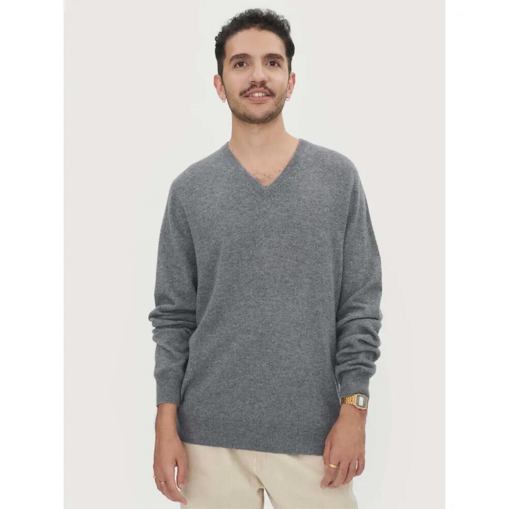 Gobi Cashmere V-Neck Sweater in Dim Gray Cover