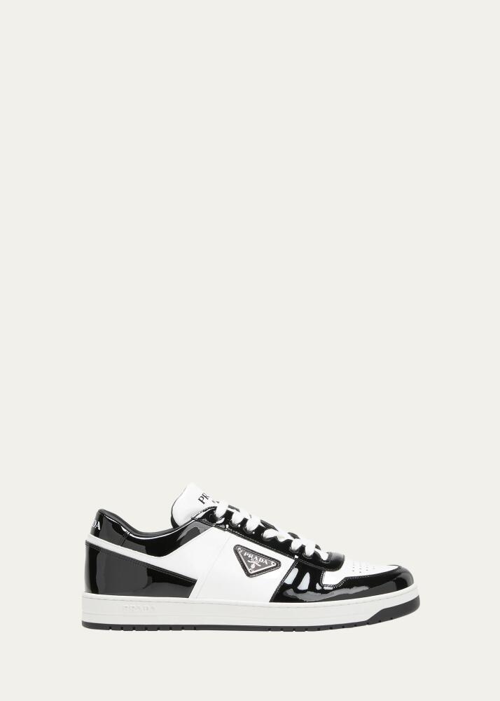 Prada Men's Downtown Patent Leather Low-Top Sneakers Cover