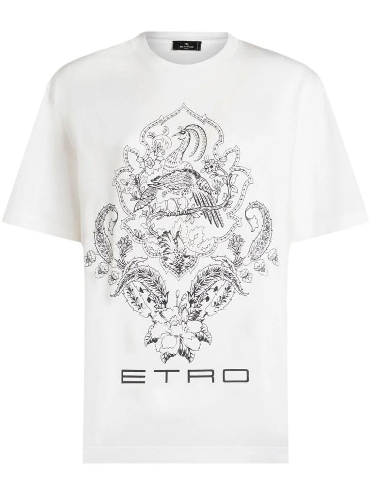 ETRO graphic-print cotton T-shirt - White Cover