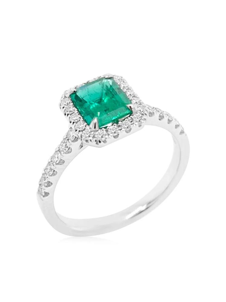 HYT Jewelry platinum diamond and Colombian emerald ring - Silver Cover