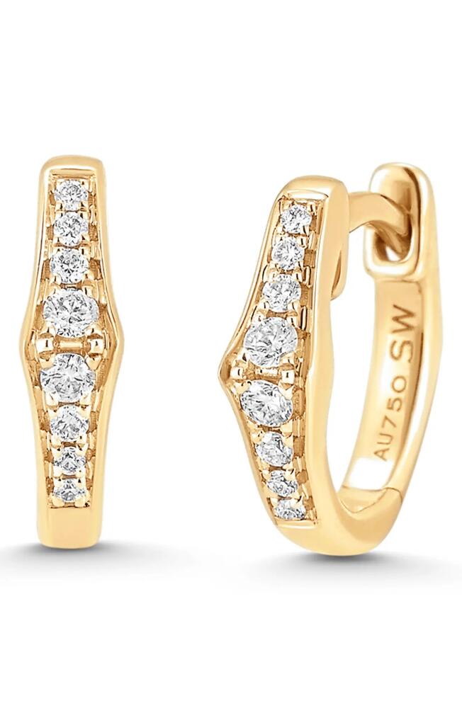 Sara Weinstock Lucia Diamond Pavé Huggie Hoop Earrings in 18K Yg Cover