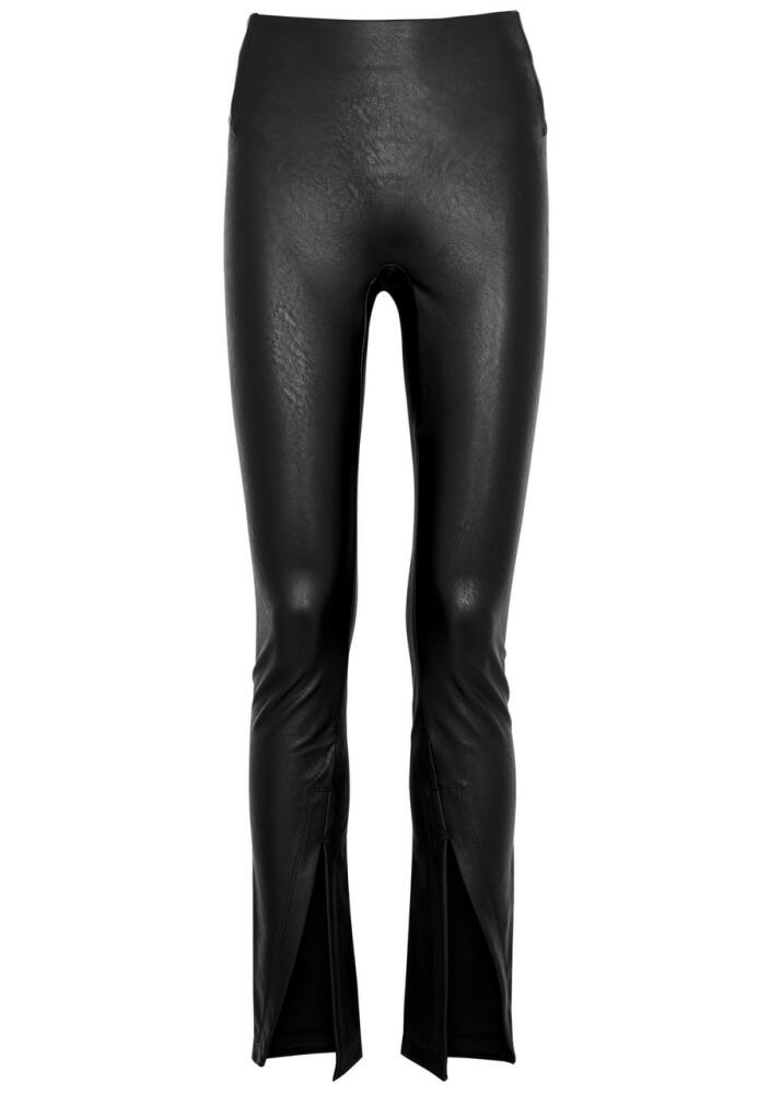 Spanx Split-hem Faux Leather Leggings - Black Cover