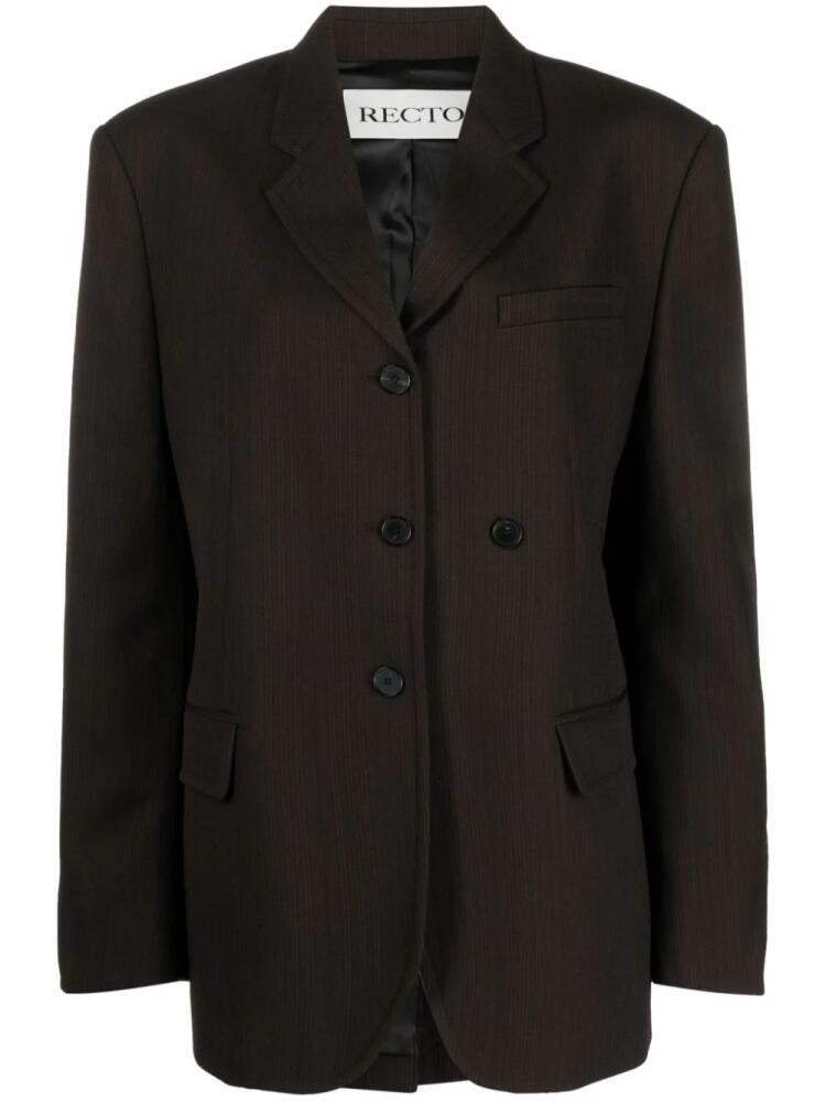 Recto pinstripe-pattern single-breasted blazer - Brown Cover