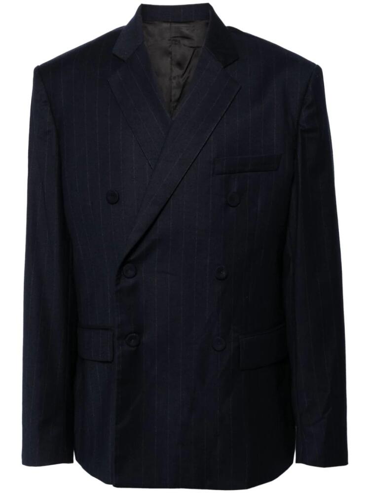 424 single-breasted virgin wool-blend blazer - Blue Cover