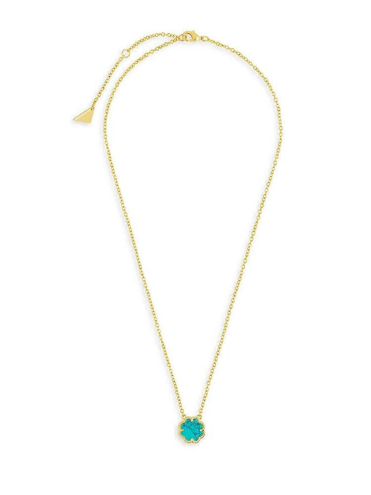 Sterling Forever Women's 14K Goldplated & Faux Turquoise Necklace Cover