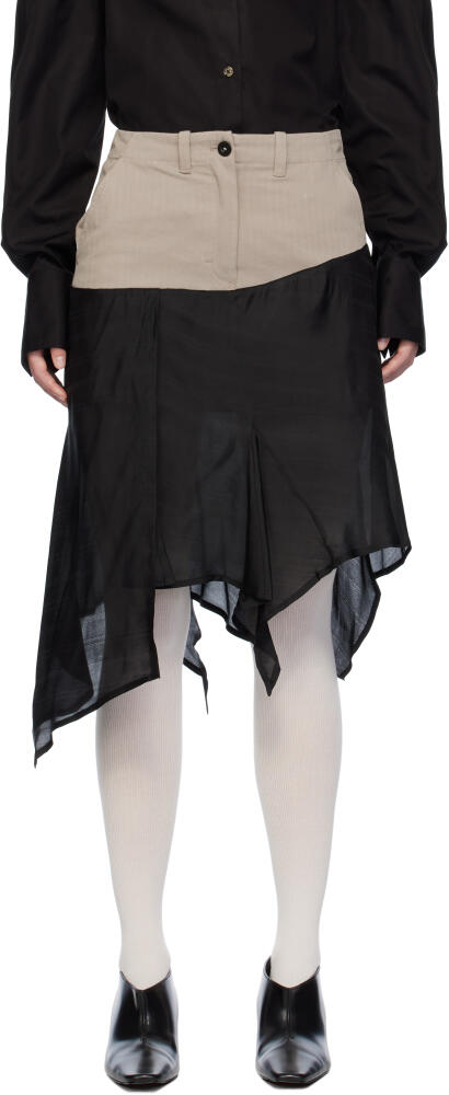 OUR LEGACY Black & Khaki Engineer Midi Skirt Cover