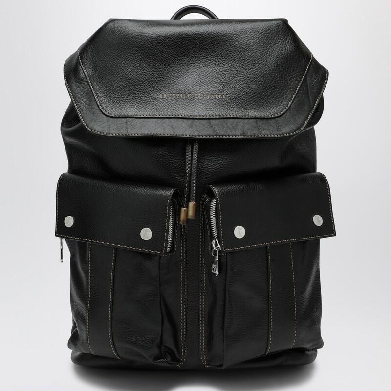 Brunello Cucinelli Black leather backpack Cover