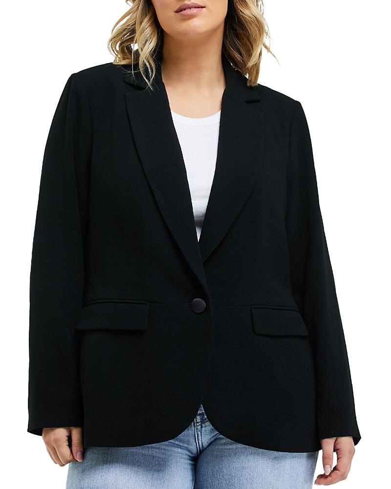 Estelle Plus Megan Notched Lapel Single Button Blazer Cover