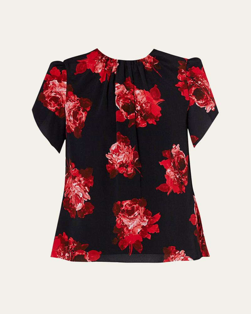 Erdem Gathered Floral Print Top Cover