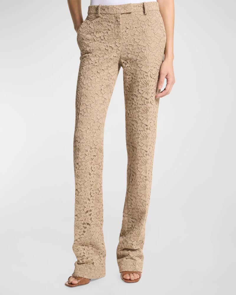 Michael Kors Collection Carolyn Corded Floral Lace Straight-Leg Trousers Cover