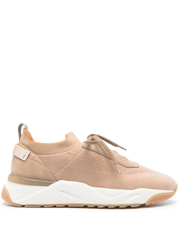 Santoni panelled knitted sneakers - Neutrals Cover