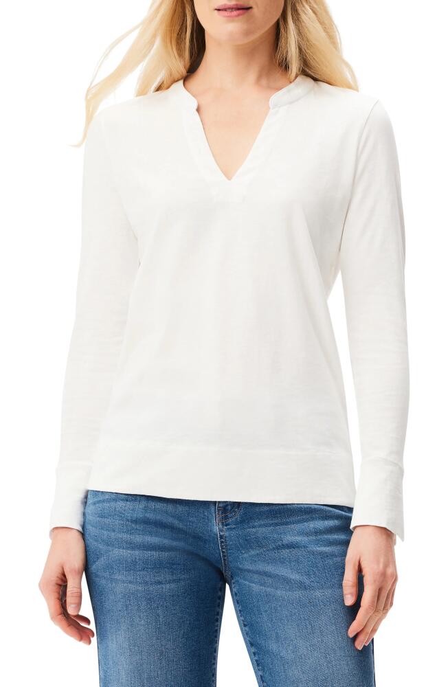 NZT by NIC+ZOE Split Neck Long Sleeve Top in Paper White Cover