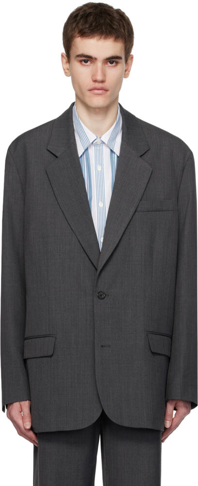 Acne Studios Gray Single-Breasted Blazer Cover