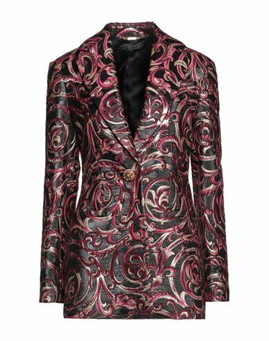 Versace Woman Blazer Burgundy Acrylic, Wool, Metallic Polyester, Polyamide, Lambskin Cover