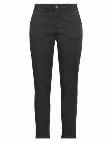 Relish Woman Pants Black Cotton, Elastane Cover