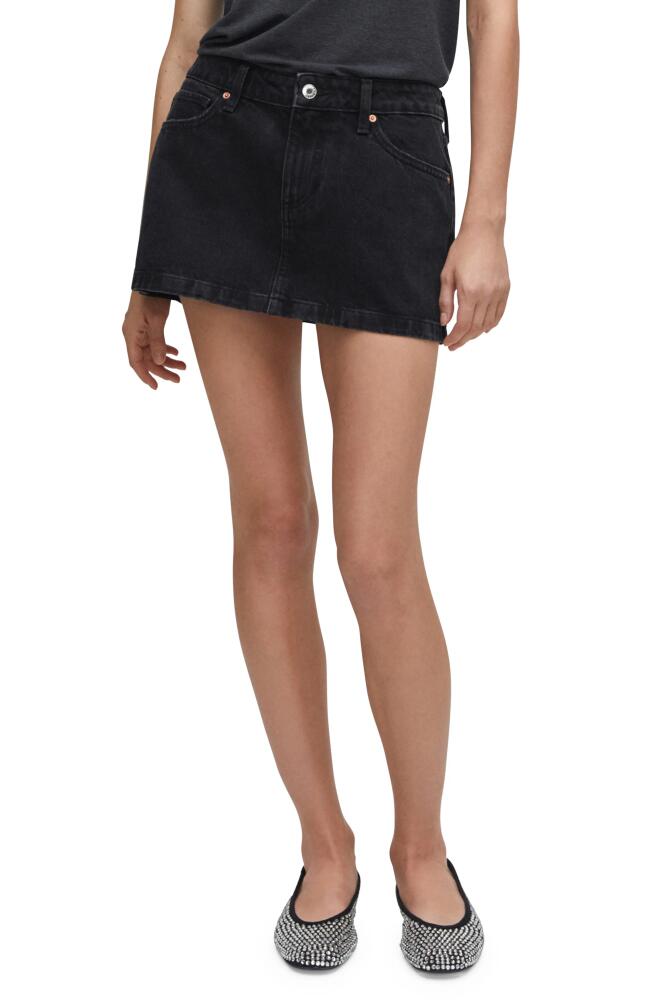 MANGO Denim Miniskirt in Black Denim Cover