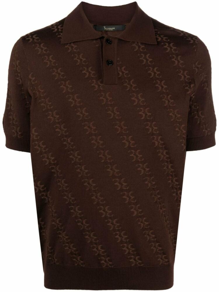 Billionaire merino-blend polo shirt - Brown Cover