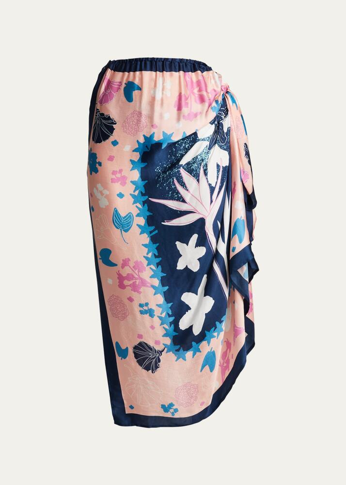 Verandah Awas Draped Coverup Midi Skirt Cover