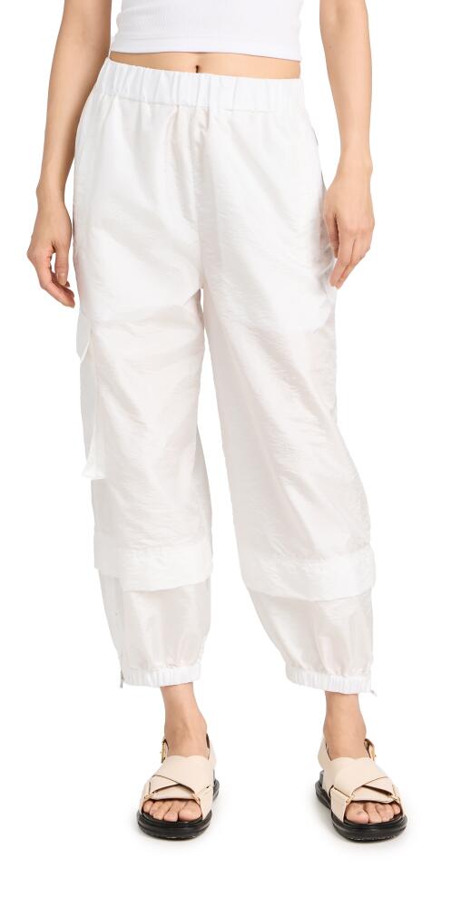 Tibi Crispy Nylon Pull On Joggers White Cover