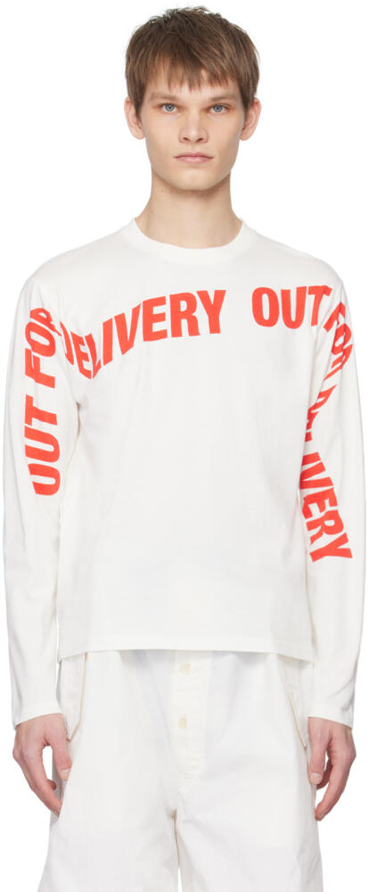 Henrik Vibskov White 'Out For Delivery' Long Sleeve T-Shirt Cover