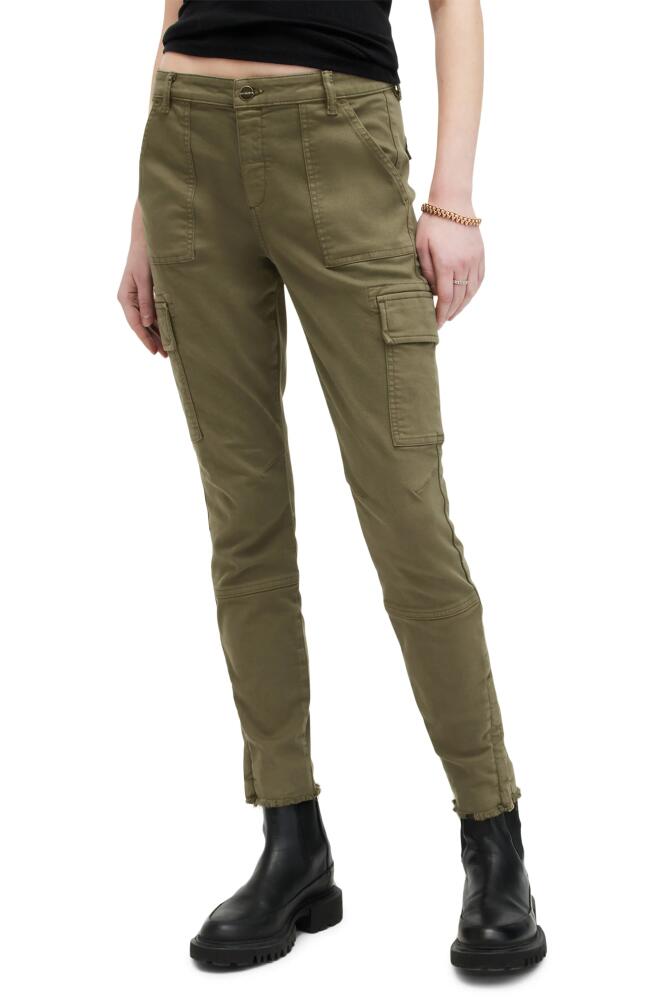 AllSaints Duran Skinny Cargo Pants in Khaki Green Cover