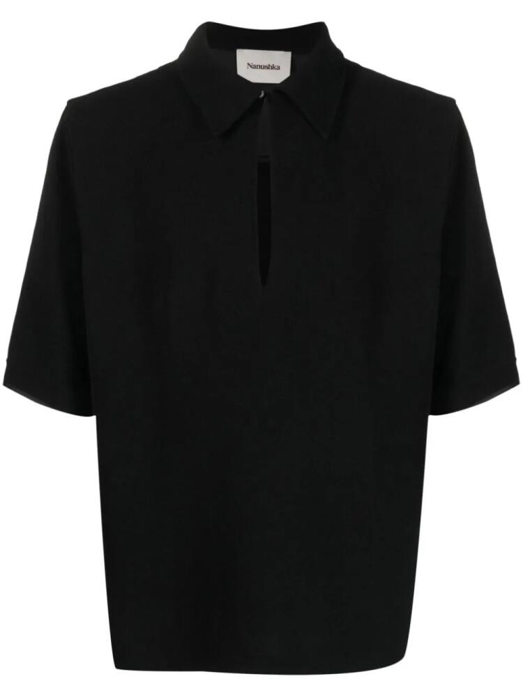 Nanushka Niklas bouclé-crepe shirt - Black Cover