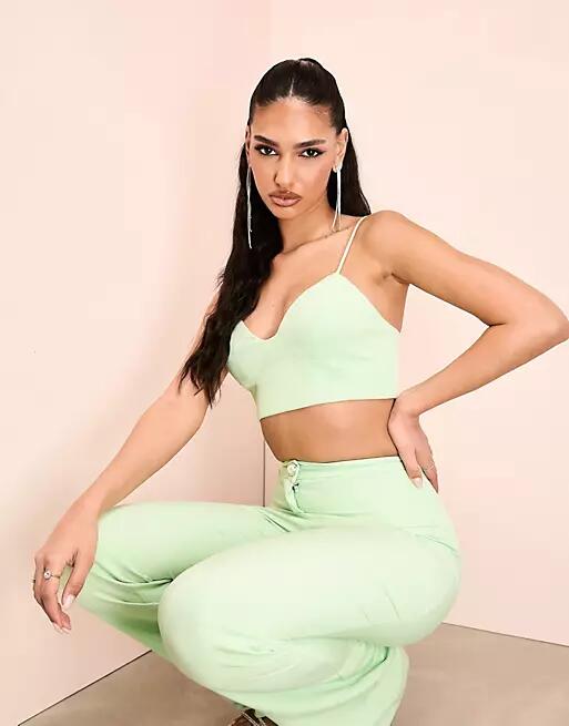 ASOS LUXE tailored bralet in green - part of a set Cover