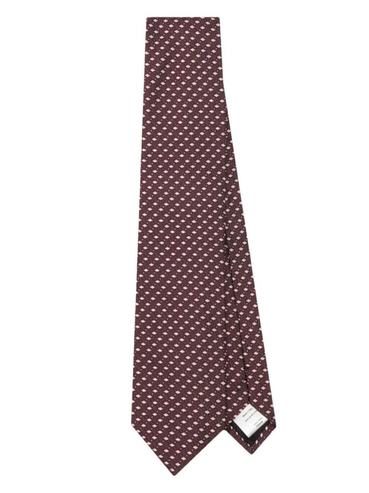 Lardini patterned-jacquard silk tie - Red Cover