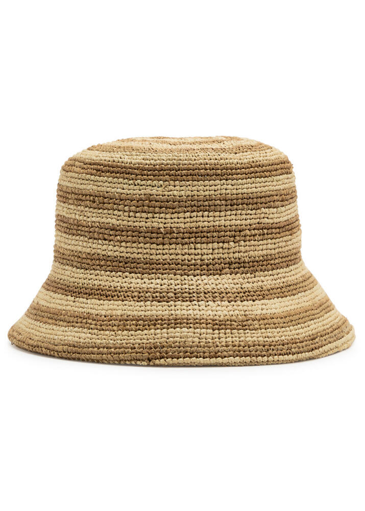 Lack OF Color Inca Striped Raffia Bucket hat - Moca Cover