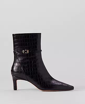 Ann Taylor Ankle Chain Crocodile Print Bootie Cover