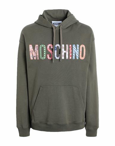 Moschino Man Sweatshirt Military green Cotton Cover