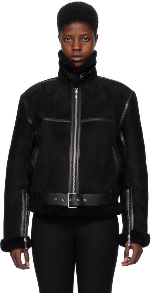 TOTEME Black Aviator Leather Jacket Cover