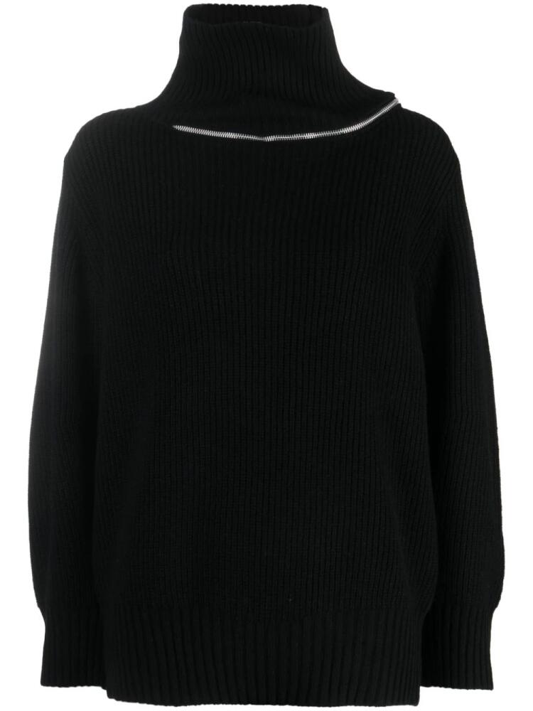 sacai zip-detail wool jumper - Black Cover