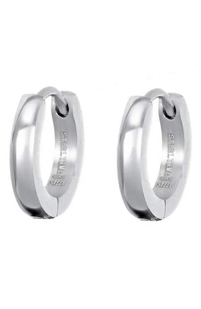 Brook and York Men's Stainless Steel Hoop Earrings in Silver Cover