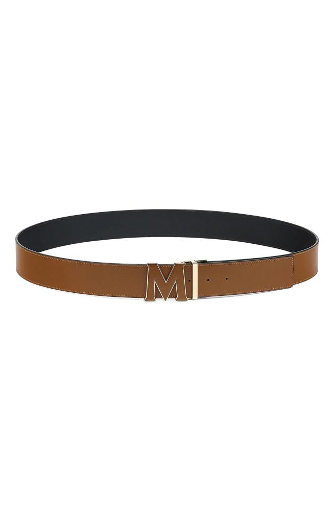 MCM Claus Reversible Leather Belt in Toffee Cover