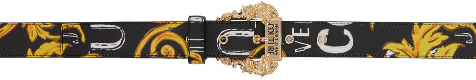 Versace Jeans Couture Black Logo Couture Belt Cover