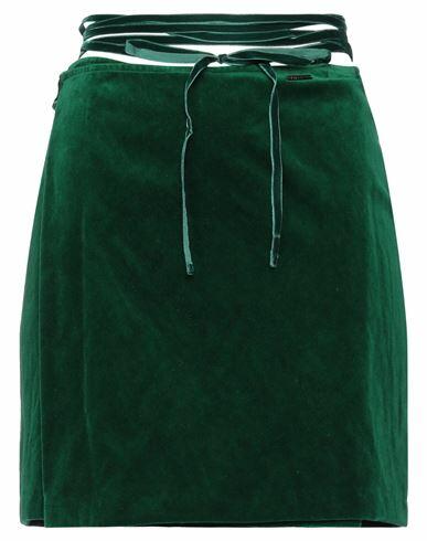 Dsquared2 Woman Mini skirt Green Cotton, Metallic fiber Cover