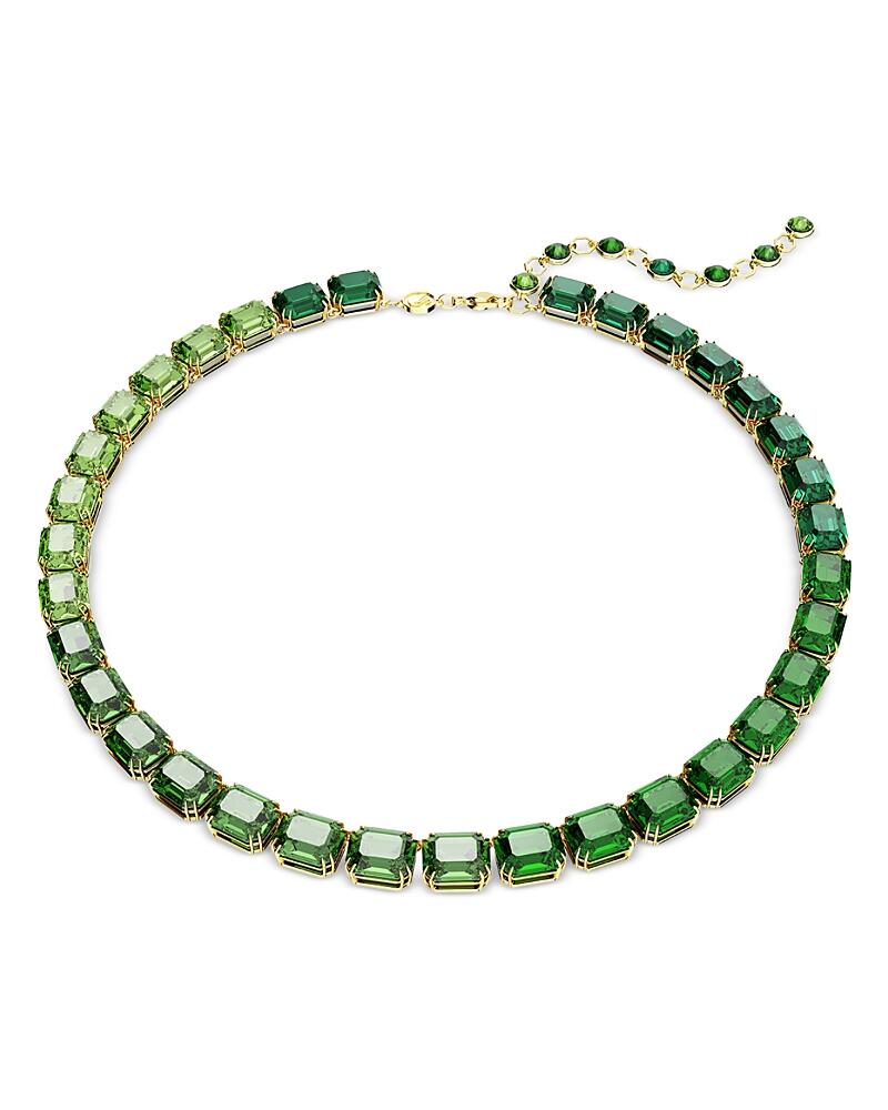 Swarovski Millenia Green Color Gradient Octagon Cut Collar Necklace in Gold Tone, 14.96-16.93 Cover