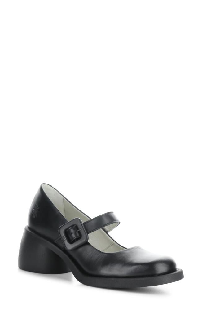 Fly London Huvi Mary Jane Pump in Black Gotborg Cover