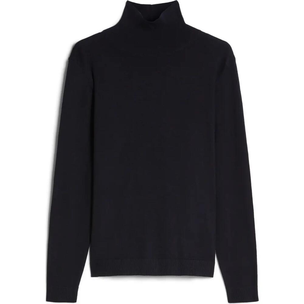 Weekend Max Mara Kiku Silk & Wool Blend Turtleneck Sweater in Navy Cover