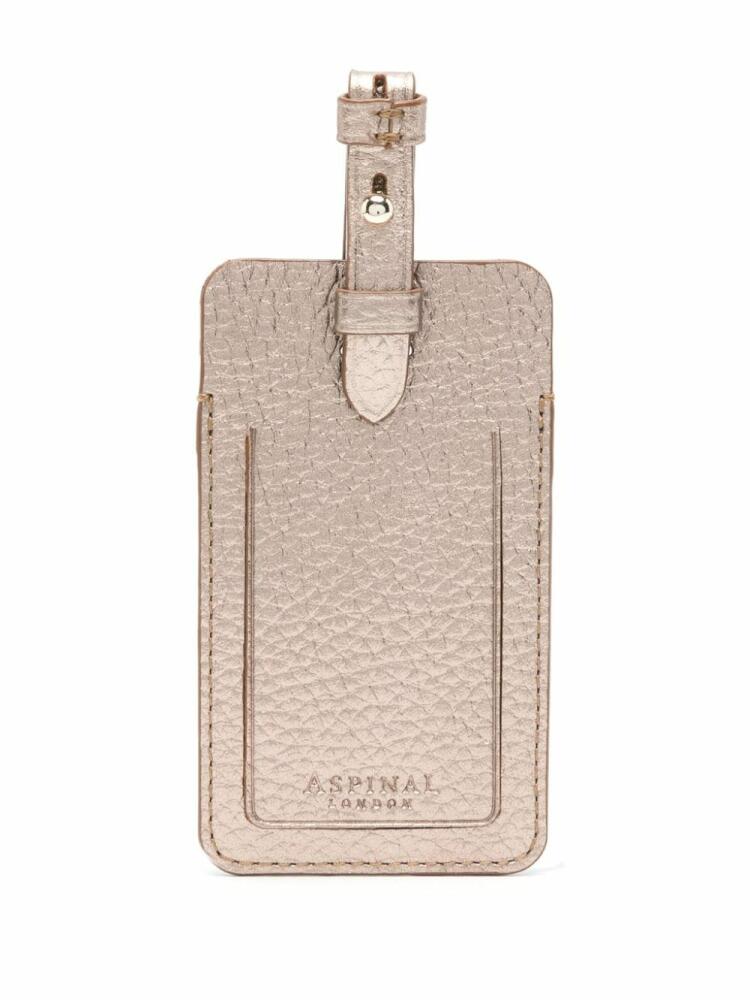 Aspinal Of London logo-stamp luggage tag - Gold Cover