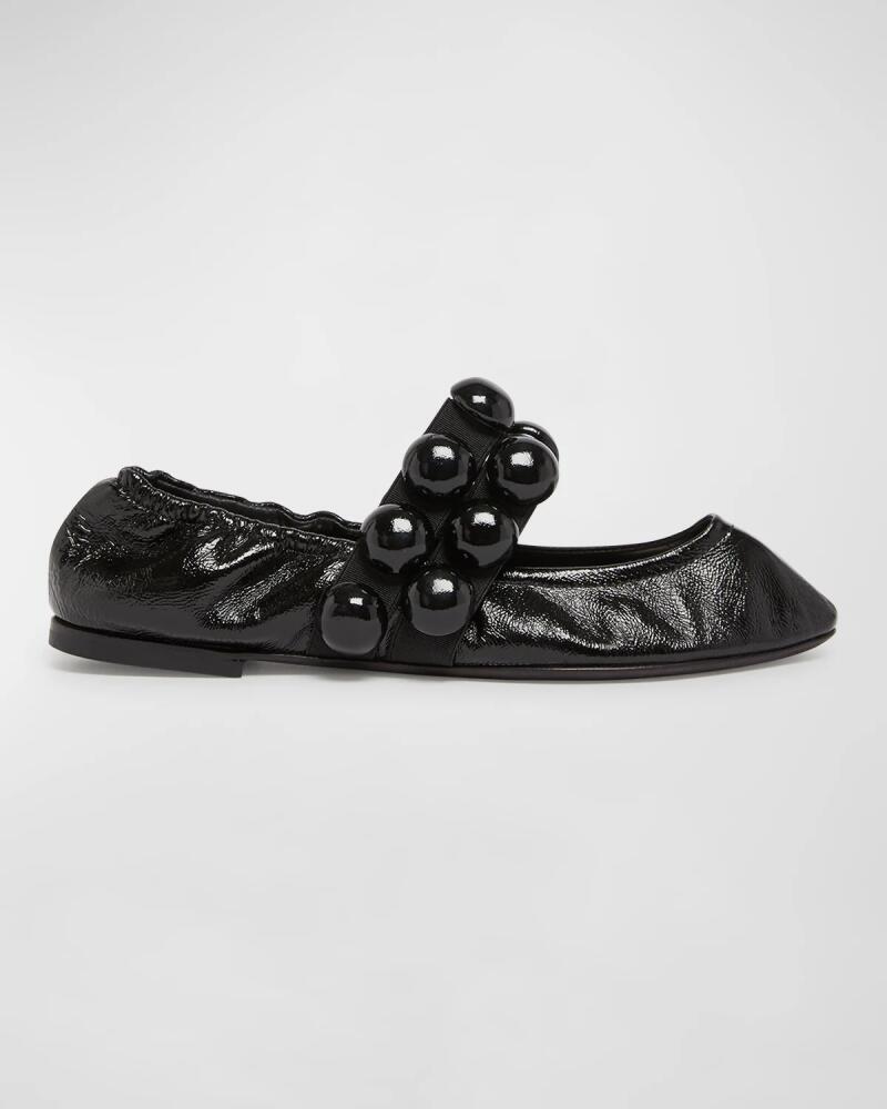 ALAIA Bubble Strap Leather Ballerina Flats Cover