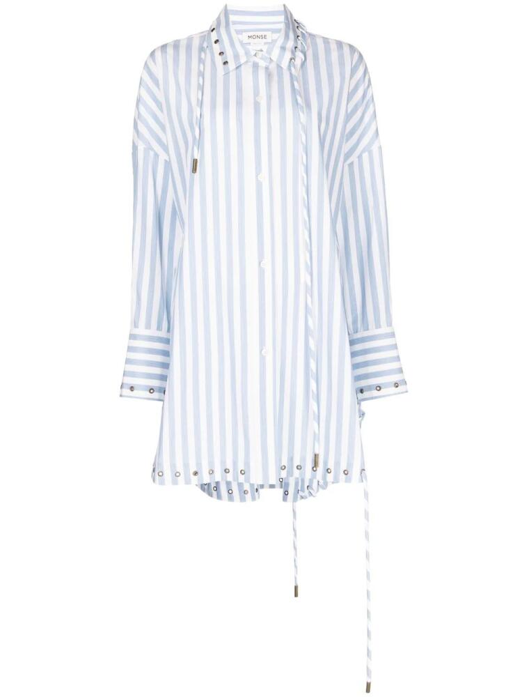 Monse stripe-pattern cotton shirt - Blue Cover