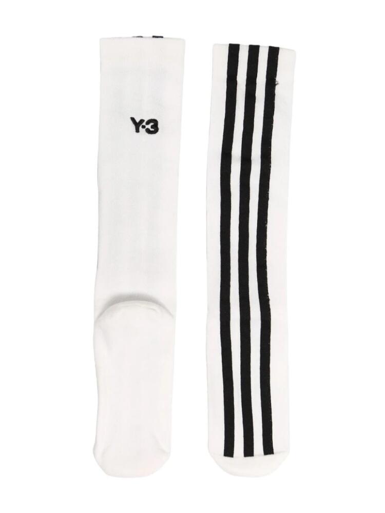 Y-3 3-stripe logo socks - White Cover