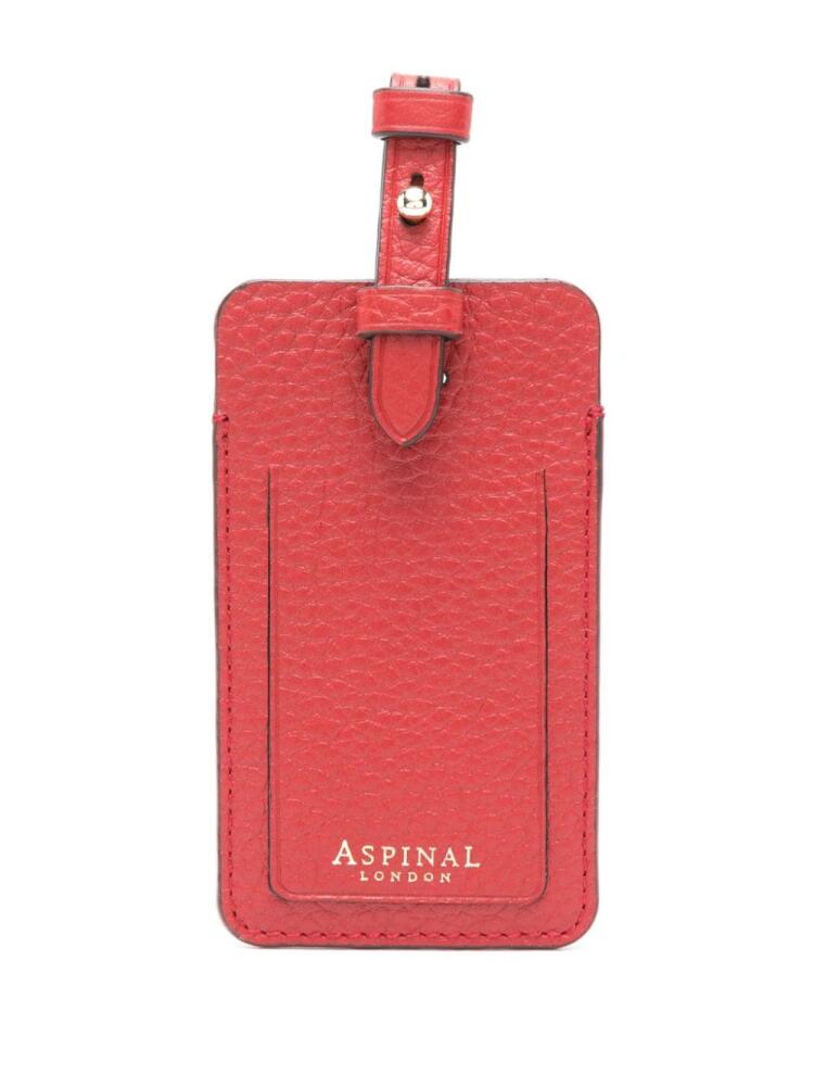 Aspinal Of London logo-stamp luggage tag - Red Cover