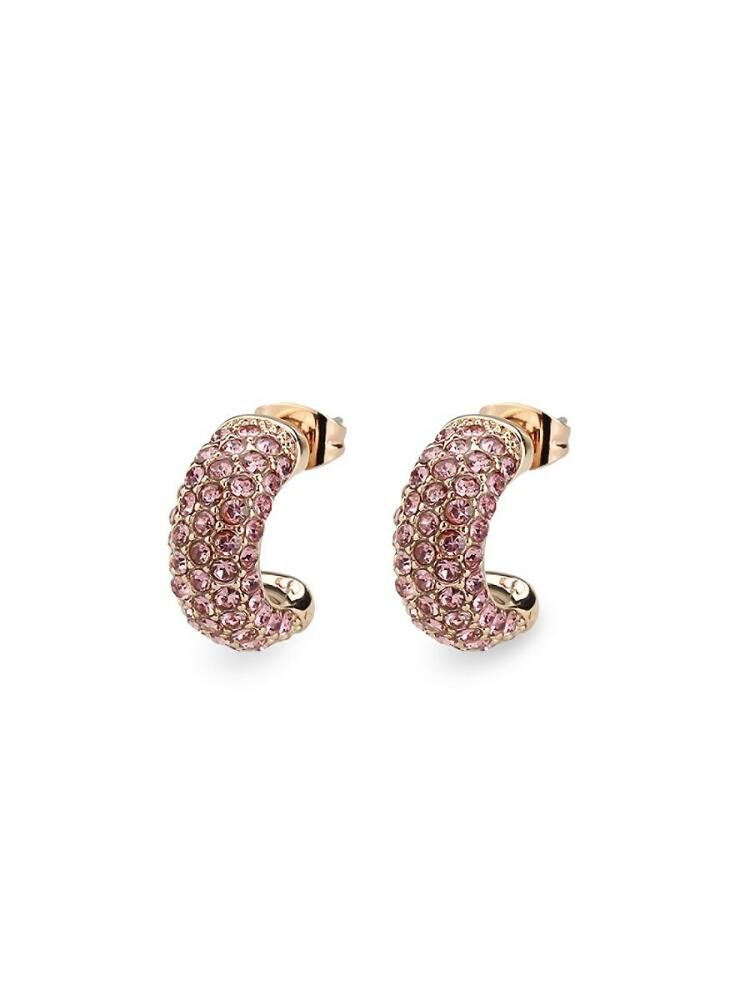 SAVIENE Women's 18K Goldplated, Cubic Zirconia & Crystal Huggie Earrings Cover