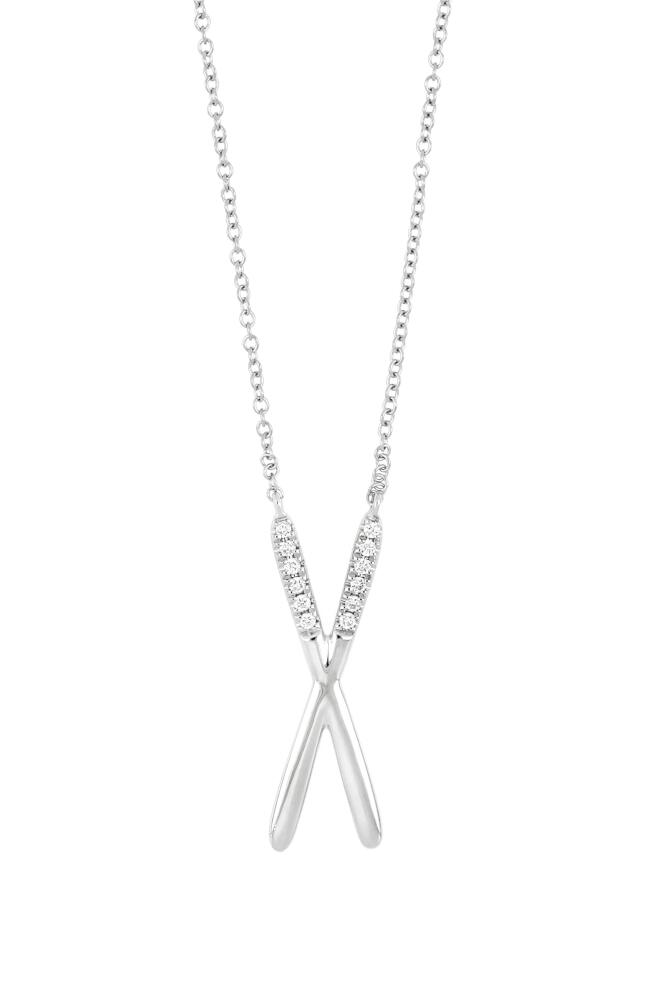 Bony Levy Diamond Initial Pendant Necklace in White Gold-X Cover